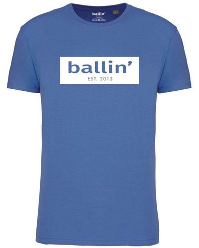 Ballin Amsterdam Est. 2013 Tee Ss Cut Out Logo Shirt Blauw