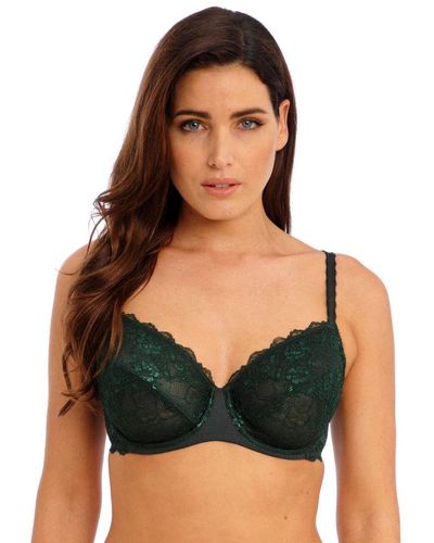 Wacoal 135003 Lace Perfection Plunge Bra Nylon in Green