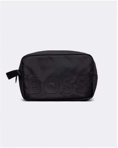 BOSS Boss Catch 2.0 Printed Logo Washbag Nos - Black
