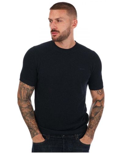 GANT Men's Pique T-shirt In Navy - Blauw