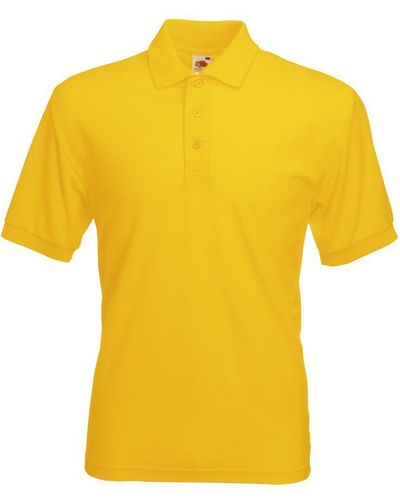 Fruit Of The Loom 65/35 Pique Short Sleeve Polo Shirt - Yellow