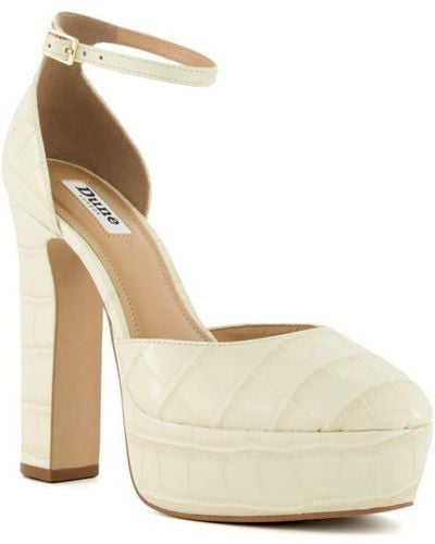 Dune Ladies Contest - Platform Mary Jane Shoes Leather - White
