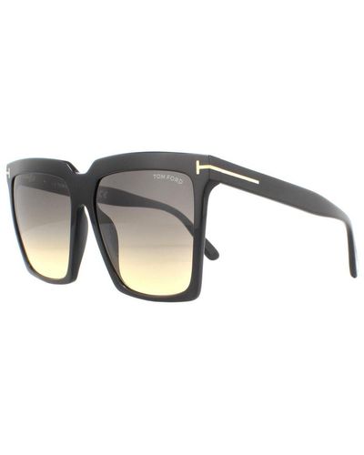 Tom Ford Sunglasses Sabrina 02 Ft0764 01B Shiny Smoke Gradient - Grey