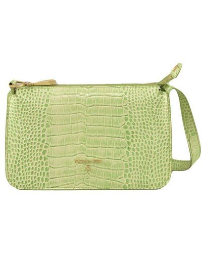 Patrizia Pepe Leather Shoulder Bag With Zip Fastening - Green