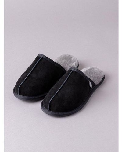 Lakeland Leather Sheepskin Slider Slippers - Black