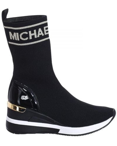 Michael Kors Skyler-sneakers Met Stretchgebreide Sokken F2skfe5d Voor - Zwart
