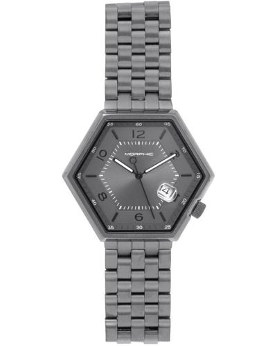 Morphic M96 Series Bracelet Watch W/date Stainless Steel - Grey