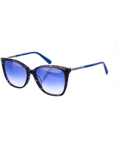 Swarovski Acetaat Zonnebril Met Ovale Vorm Sk0310s - Blauw