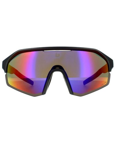 Bollé Wrap Matte Titanium Volt+ Ultraviolet Polarized Sunglasses - Blue