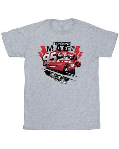 Disney Cars Lightning Mcqueen Collage T-Shirt (Sports) - Grey