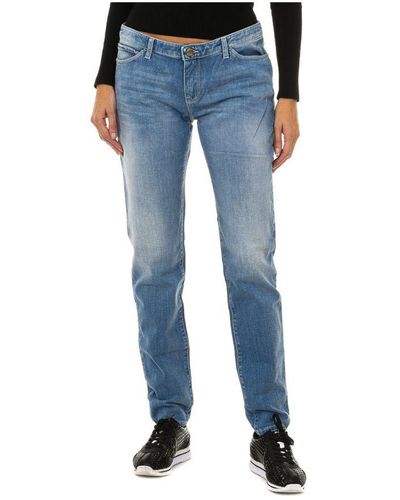 Armani Lange Jeans Met Used-effect 3y5j06-5d1ez Voor - Blauw