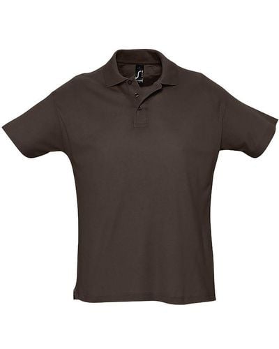 Sol's Summer Ii Pique Short Sleeve Polo Shirt () - Black