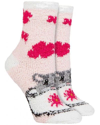 Wildfeet 2 Pack Ladies Cosy Socks - Pink