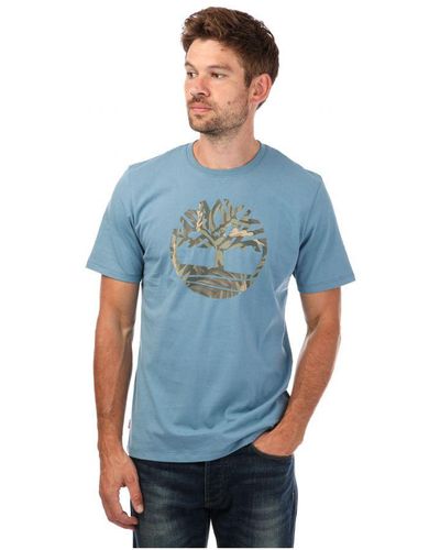 Timberland Seasonal T-shirt Met Camouflagelogo Voor , Blauw
