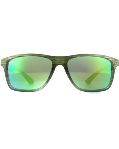 Maui Jim Rectangle Stripe Fade Polarized Sunglasses - Green