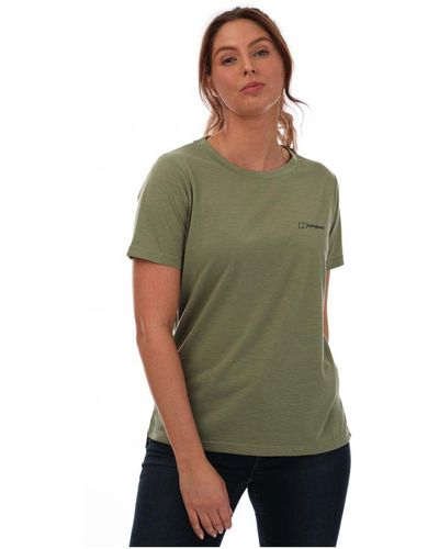 Berghaus Womenss Relaxed Tech Super Stretch T-Shirt - Green