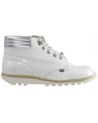 Kickers Throwback Ankle White Boots Leather