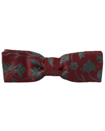 Dolce & Gabbana Pattern Adjustable Neck Bow Tie - Red