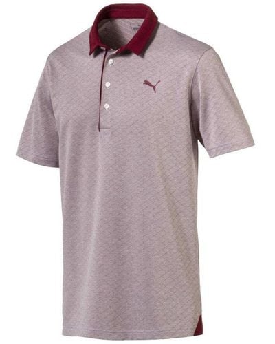 PUMA Diamond Jaquard Performance Fit Golf Polo Shirt 576125 03 - Purple