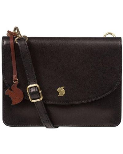 Conkca London 'cara' Black Leather Cross Body Clutch Bag