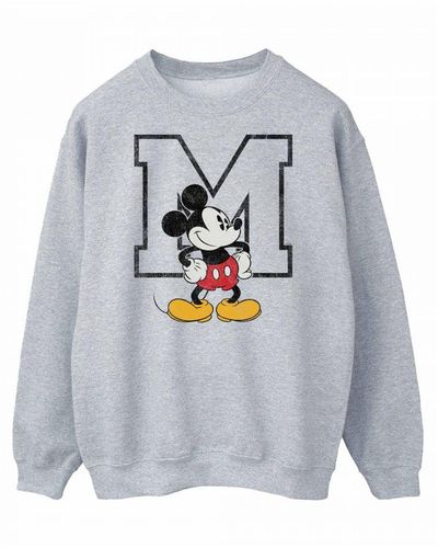 Disney Classic M Mickey Mouse Sweatshirt (Sports) - Grey