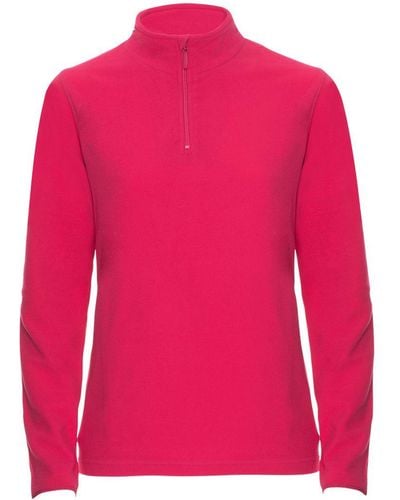 Roly Ladies Half Zip Up Lightweight Microfleece Fur Lined Outdoor Fleece Jacket - Pink