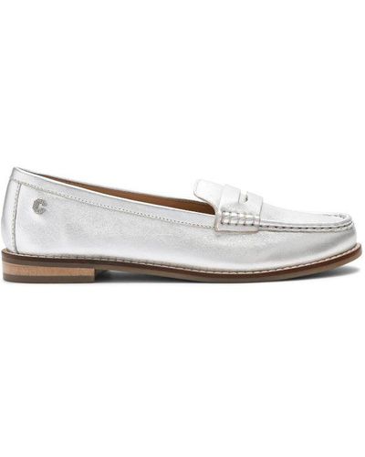 Carvela Kurt Geiger Leather Crackle Loafers - White