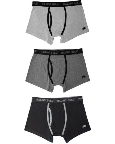 Raging Bull Cotton Boxers 3 Pack - Grey