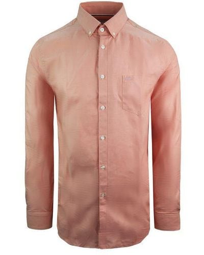 Lacoste Woven Regular Fit Shirt Cotton - Pink