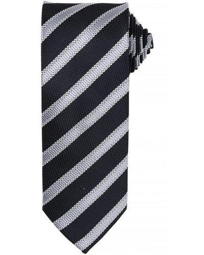 PREMIER Waffle Stripe Formal Business Tie (/Dark) - Black