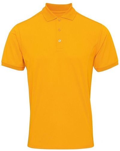 PREMIER Coolchecker Pique Short Sleeve Polo T-Shirt (Sunflower) - Yellow
