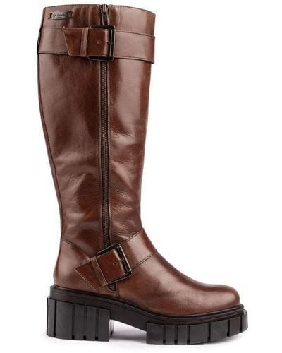 OFF THE HOOK Finchley Knee High Boots Leather - Brown