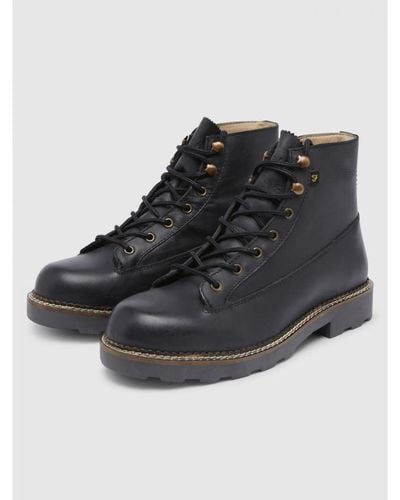 Farah 'Alpine' Leather Boots - Black