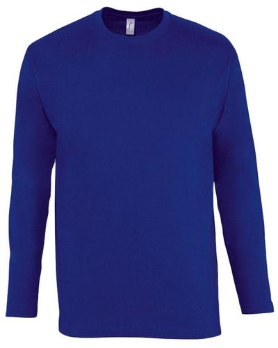 Sol's Monarch T-shirt Met Lange Mouwen (ultramarijn) - Blauw