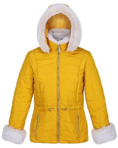 Regatta Ladies Willabella Faux Fur Trim Jacket (Sunset) - Yellow