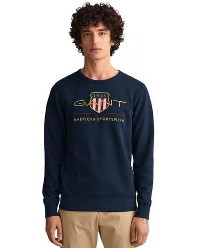 GANT | Archief Shield Sweatshirt Voor Met Ronde Hals - Blauw