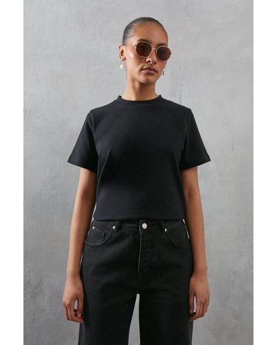 Warehouse Premium Boxy Jersey T-Shirt - Black