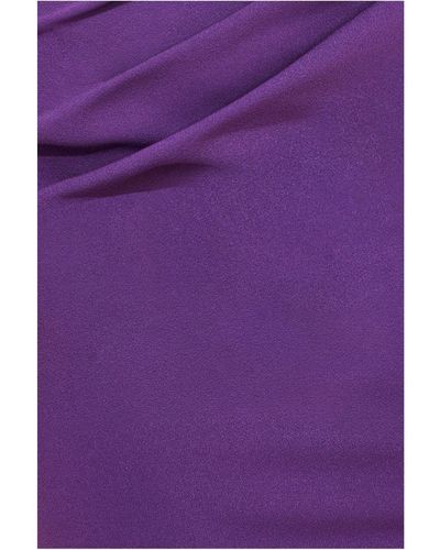 Goddiva Scuba Crepe Off The Shoulder Midi - Purple