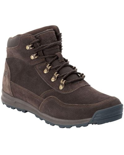 Jack Wolfskin Hikestar Mid Suede Leather Walking Boots - Brown