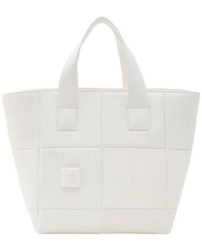 Desigual Plain Handbag With Shoulder Strap - White