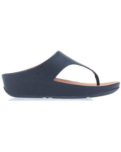 Fitflop S Fit Flop Shuv Leather Toe-post Sandals - Blue