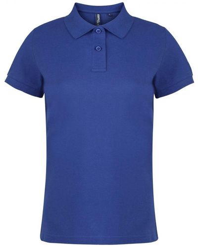 Asquith & Fox Ladies Plain Short Sleeve Polo Shirt (Royal) - Blue