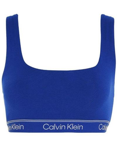 Calvin Klein 000Qf7185E Athletic Cotton Unlined Bralette - Blue