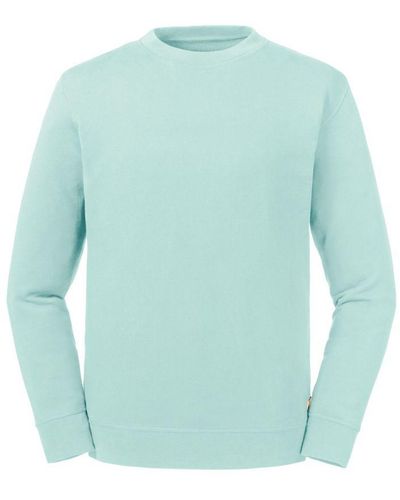 Russell Adult Reversible Organic Sweatshirt (Aqua) Cotton - Blue