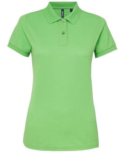 Asquith & Fox Ladies Short Sleeve Performance Blend Polo Shirt (Lime) - Green