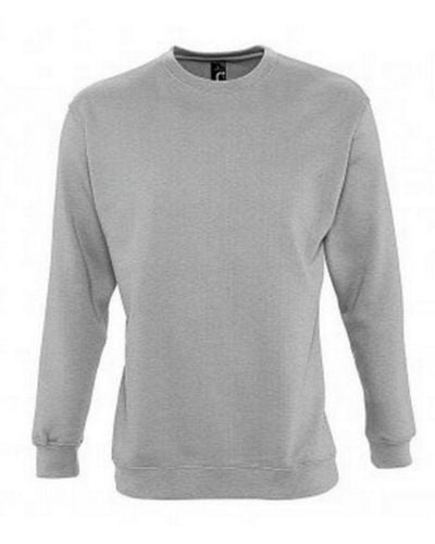 Sol's Supreme Plain Cotton Rich Sweatshirt ( Marl) - Grey