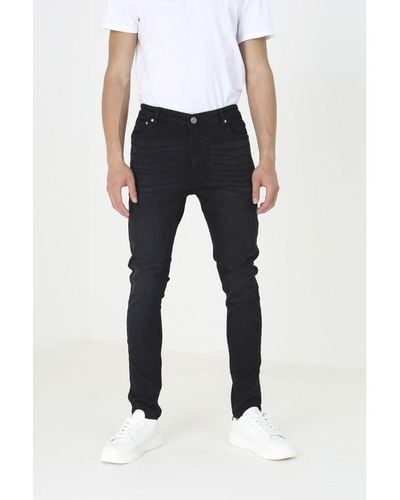 Brave Soul 'Madison' Cotton Blend Skinny Fit Denim Jeans - Black