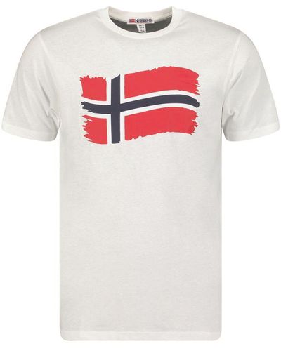 GEOGRAPHICAL NORWAY Jorent Sx1078Hgn Short Sleeve T-Shirt - White