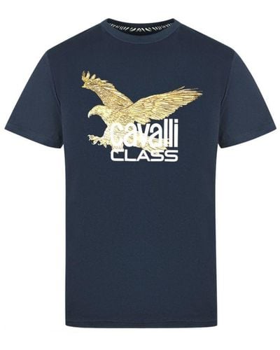 Class Roberto Cavalli Eagle Logo T-Shirt - Blue