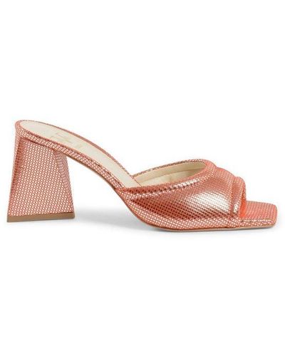 19V69 Italia by Versace Sandal Simona Stamp. Lam. Rosso Oro Leather - Pink